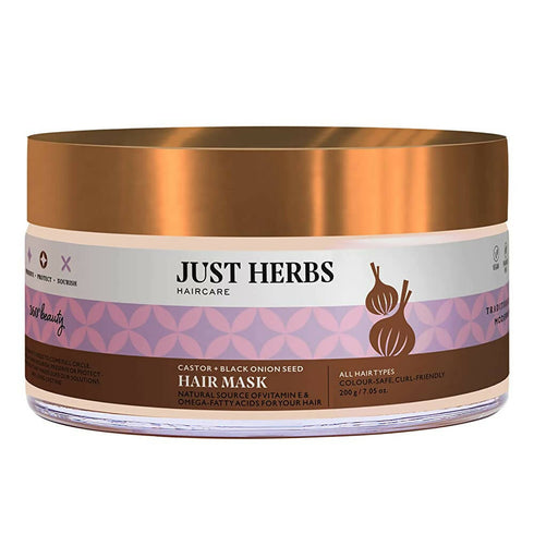 Just Herbs Anti Hairfall Natural Hair Mask With Castor & Black Onion Seed